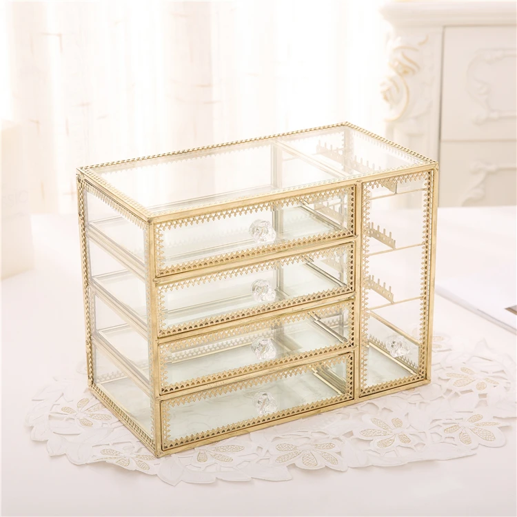 Шкатулка для ювелирных изделий в ретро стиле бокс с ветровым стеклом и