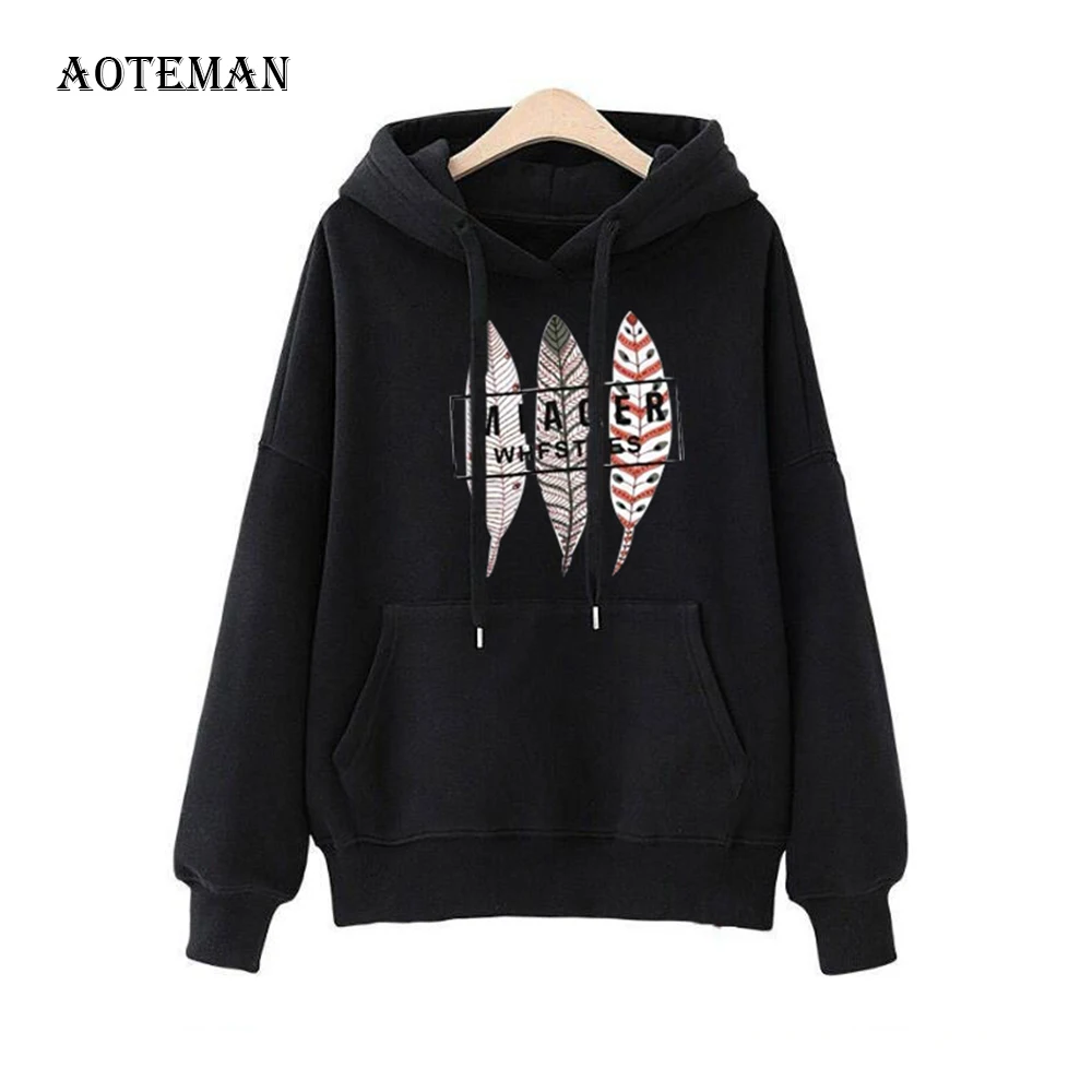 Осенне-весенние женские толстовки 2019 Повседневная Толстовка с рисунком