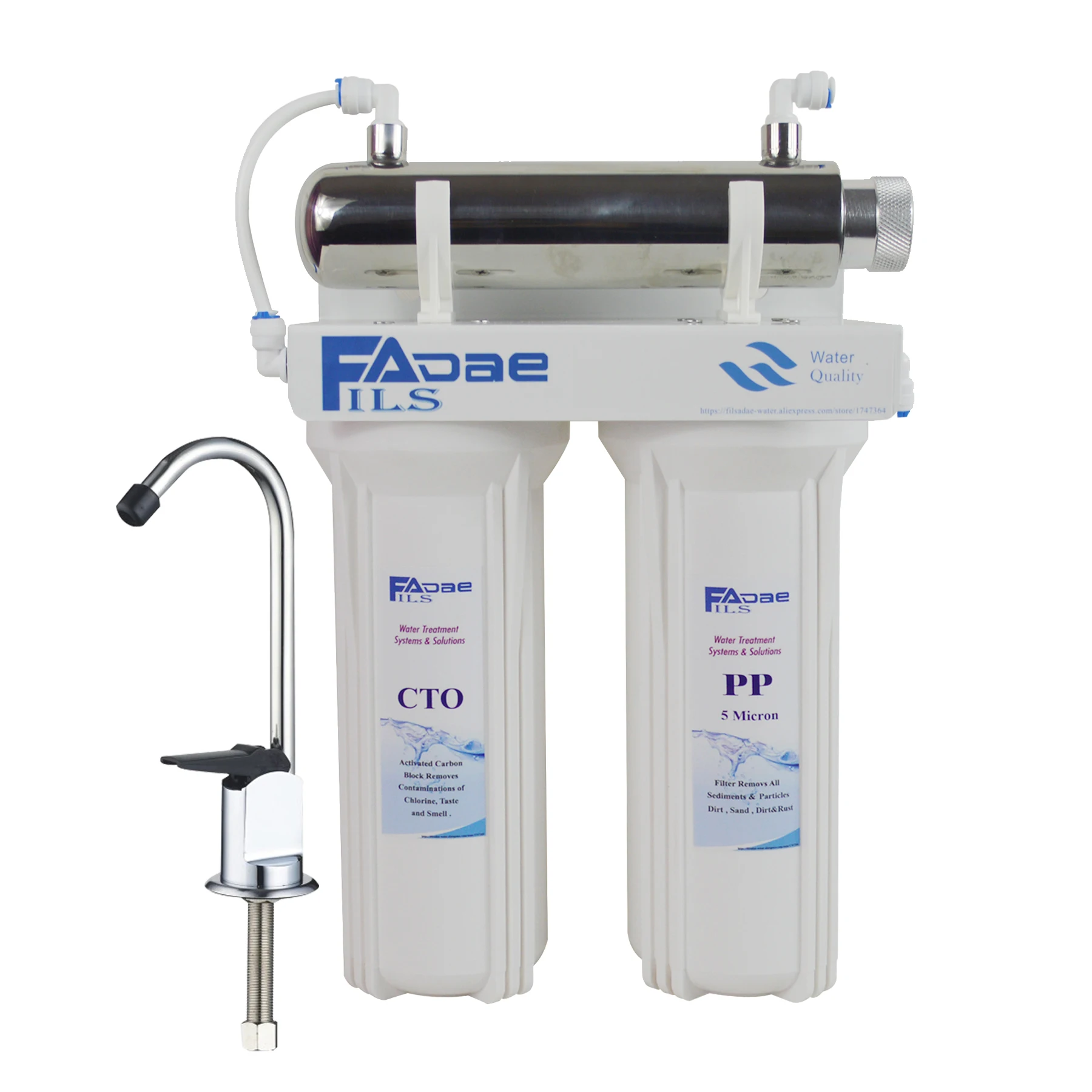 

Three Stage Ultraviolet Sterilizer Under-Sink Water Filtration System with Clean and Healthy Drinking Water,Include filters