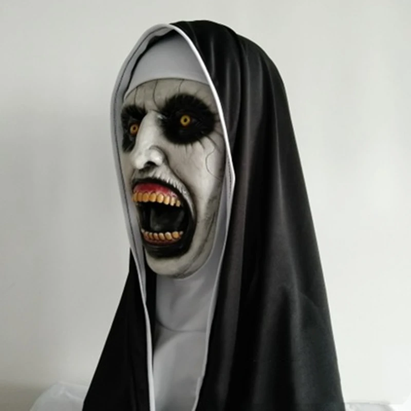 Монахини страшная маска с Косплэй Valak страшные латексные маски платок полный