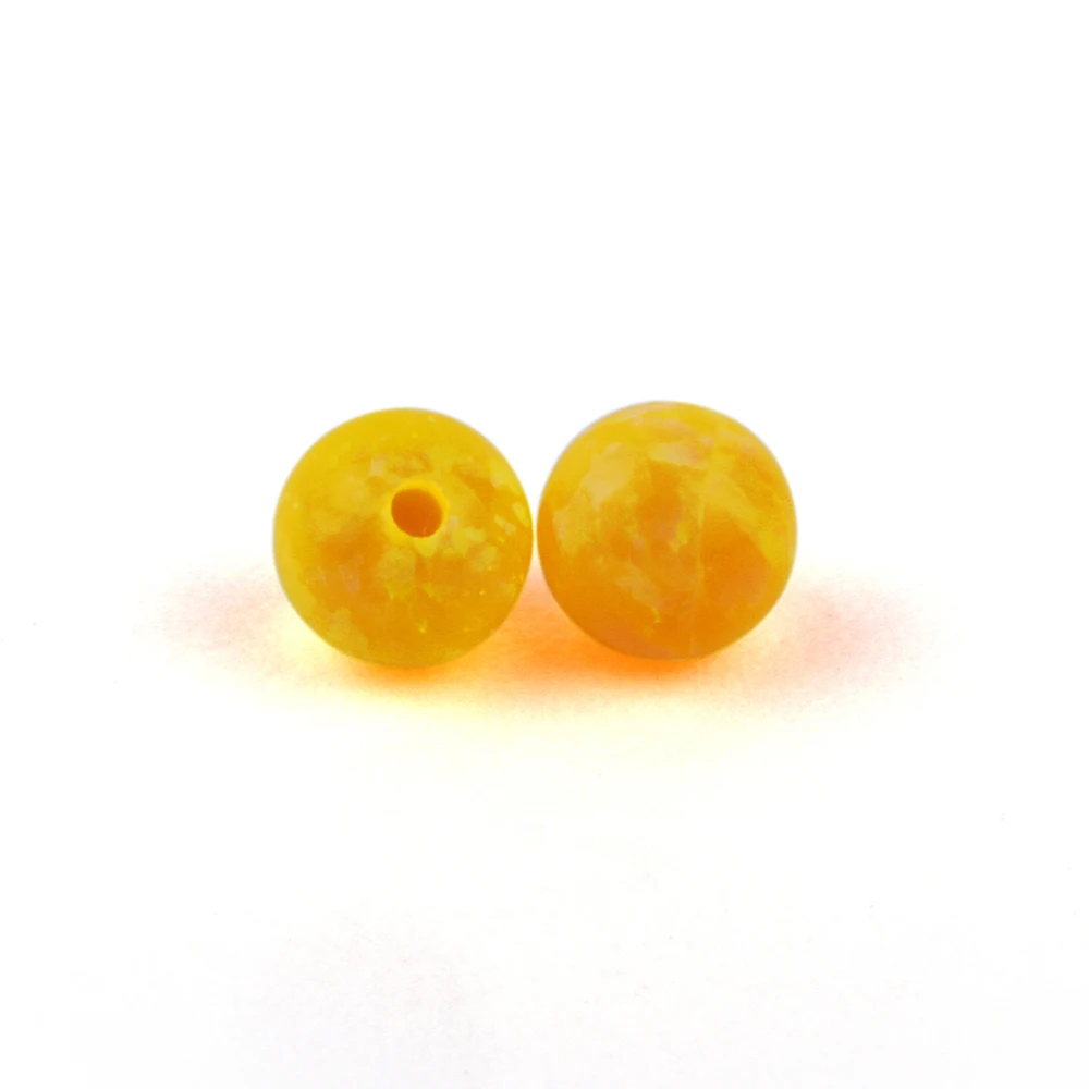 20pcs/Lot OP66 Yellow Color Ball Cut Lab Created Fire Opal Loose Beads in Free Shipping |