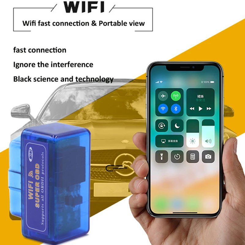 KAJARN OBD2 ELM327 Супер Мини obd2 сканер Wifi V1.5 для Android/IOS автомобильный диагностический