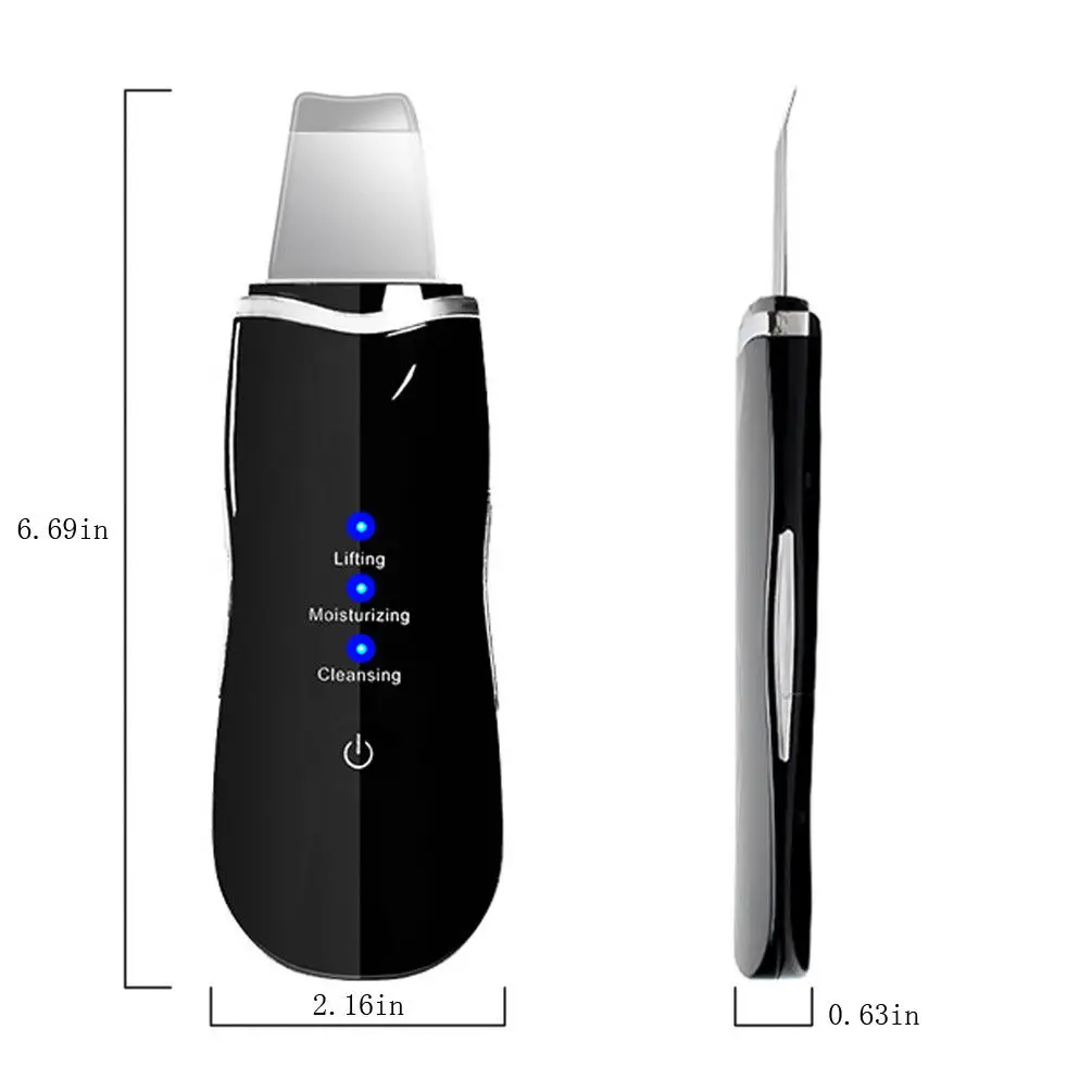 Ультразвуковой скруббер для кожи Глубокая очистка USB Перезаряжаемый прибор