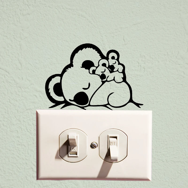 YJZT Koalas Family Wall Switch Sticker Vinyl Decal Decor Modern Art Cartoon Animal S19-0898 | Дом и сад