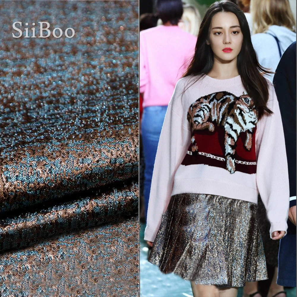 Жаккардовая жаккардовая ткань в американском стиле роскошная синяя коричневая