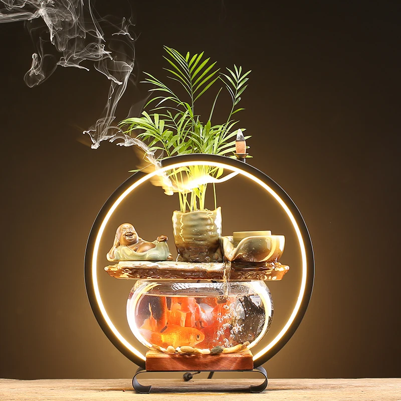 

Новинка, украшения GY в китайском стиле для плавной воды, петля, украшение для маленького стеклянного аквариума