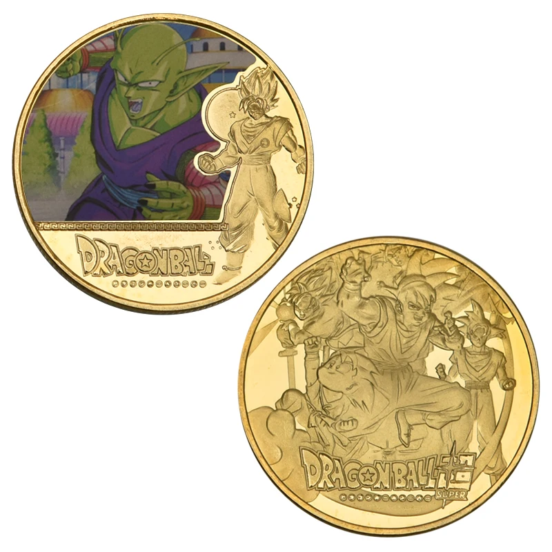 coin 1 5 шт. WR Dragon Ball позолоченные Коллекционные монеты с держателем для монет японский набор монет медаль подарок Прямая поставка - Цвет: coin 1