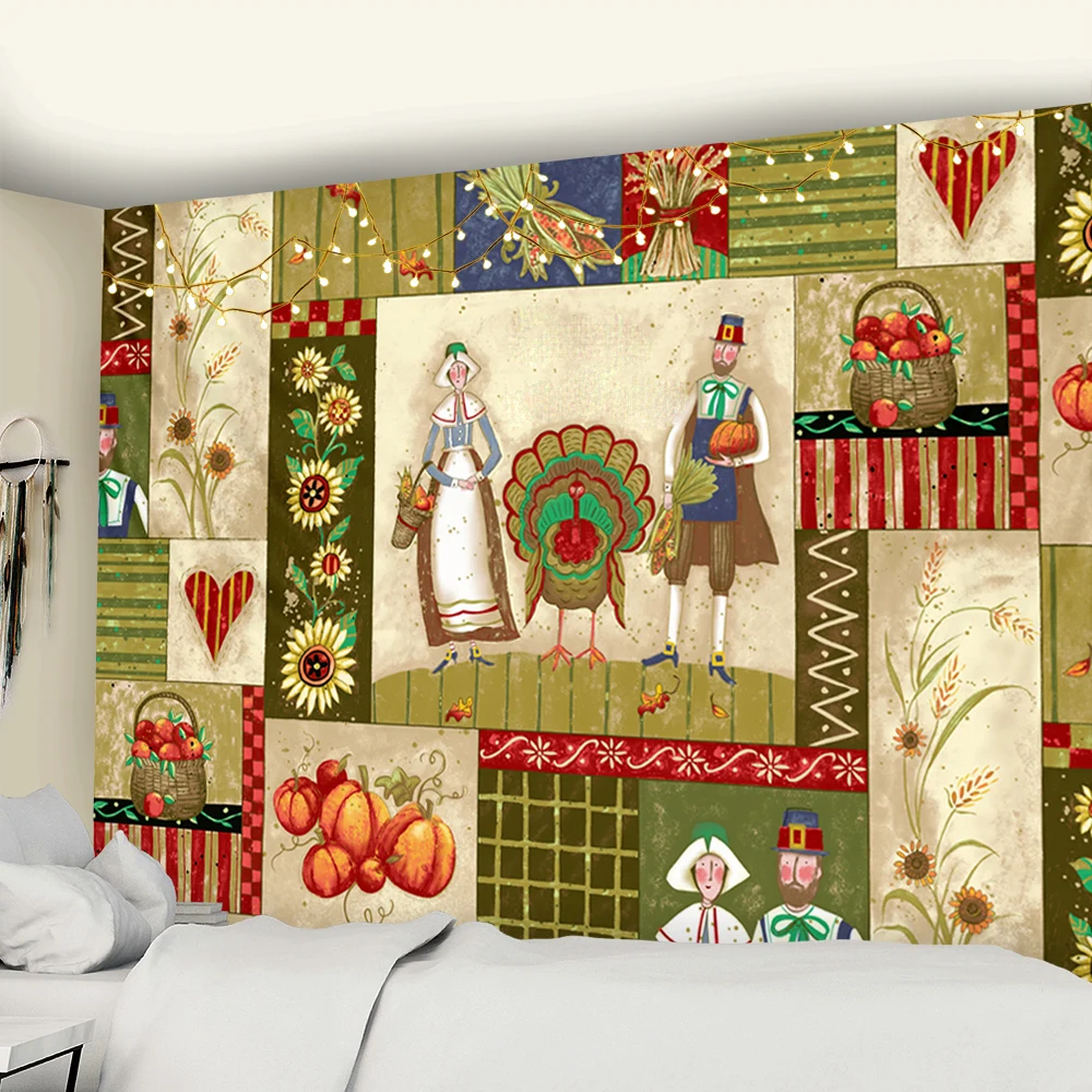 Рождественский фантазийный гобелен со сценой для домашнего декора