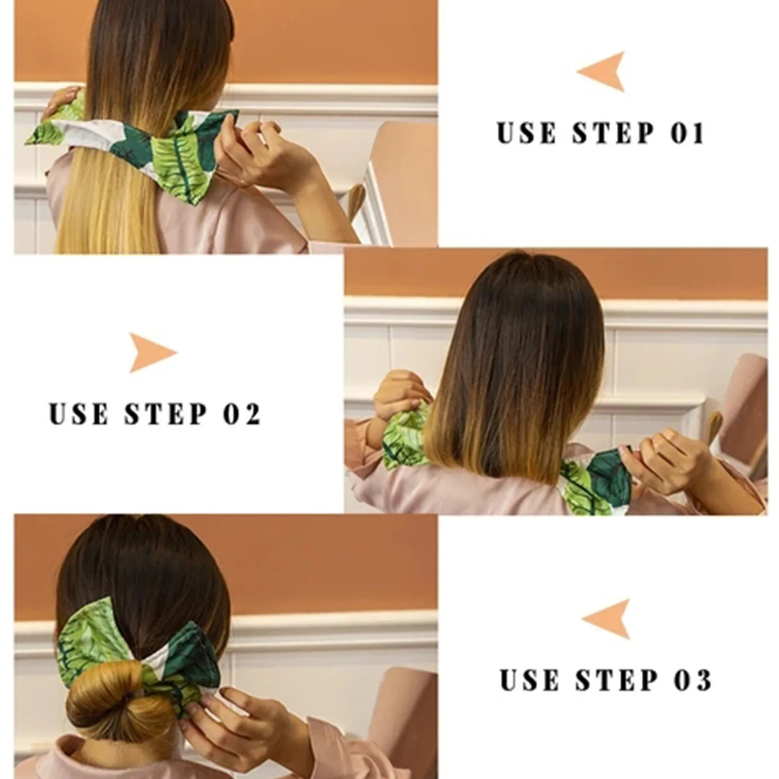 

3PCS Fashion Hair Circle Bun Maker, Printting Classy Multicolor Cloth Magic Clip, French Twist Hairstyle Must-Haves Tool H9ED