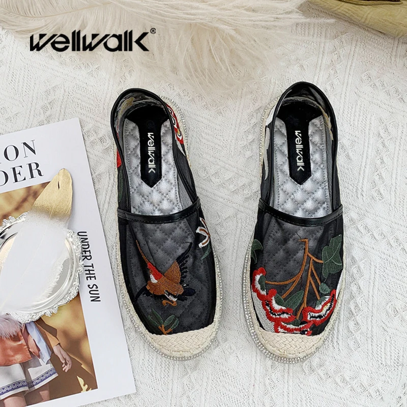 Эспадрильи женская обувь из пеньковой ткани на плоской подошве с круглым носком