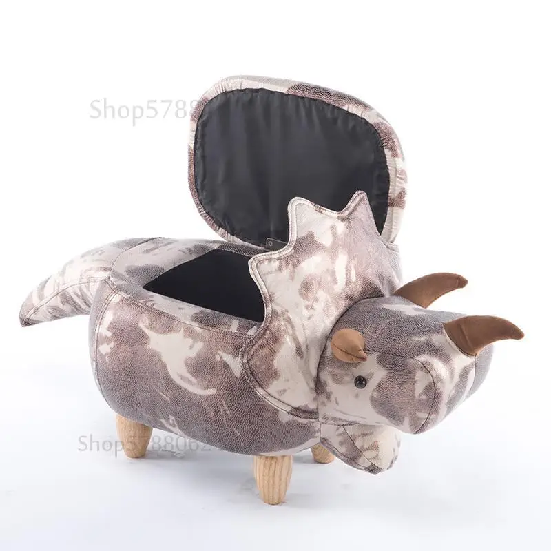 Табурет Динозавр из массива дерева для хранения ног скамейка обуви диван табурет