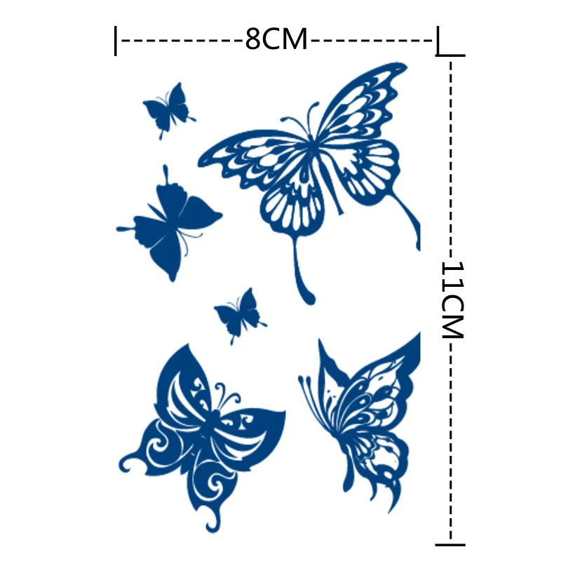 Temporary Butterfly Tattoos Stickers For Little Girls Sleeve Lifelike Sexy Moon Body Art Arm Fake Tattoo Edges Sticker Decals