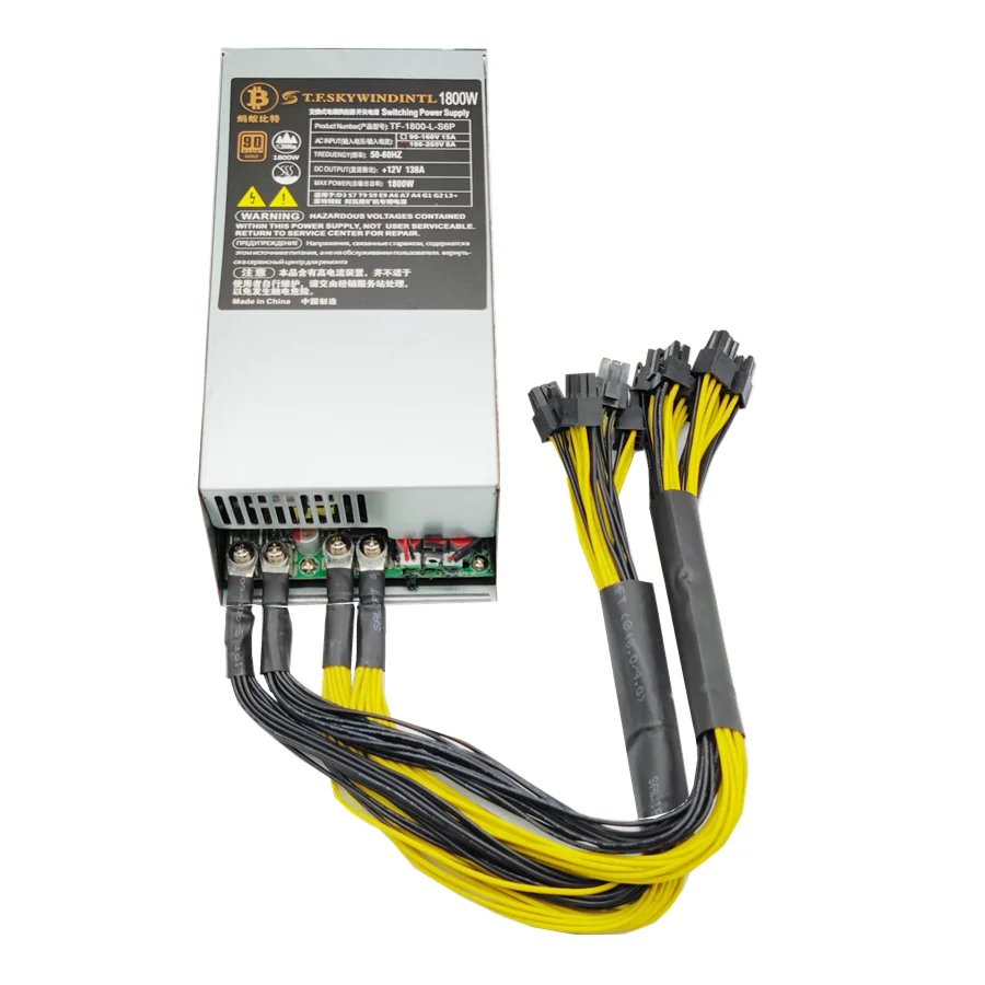 

high-efficiency PSU 1800w power supply 6PIN*10 support antminer S9 T9 A7 D3 L3 BTC miner power