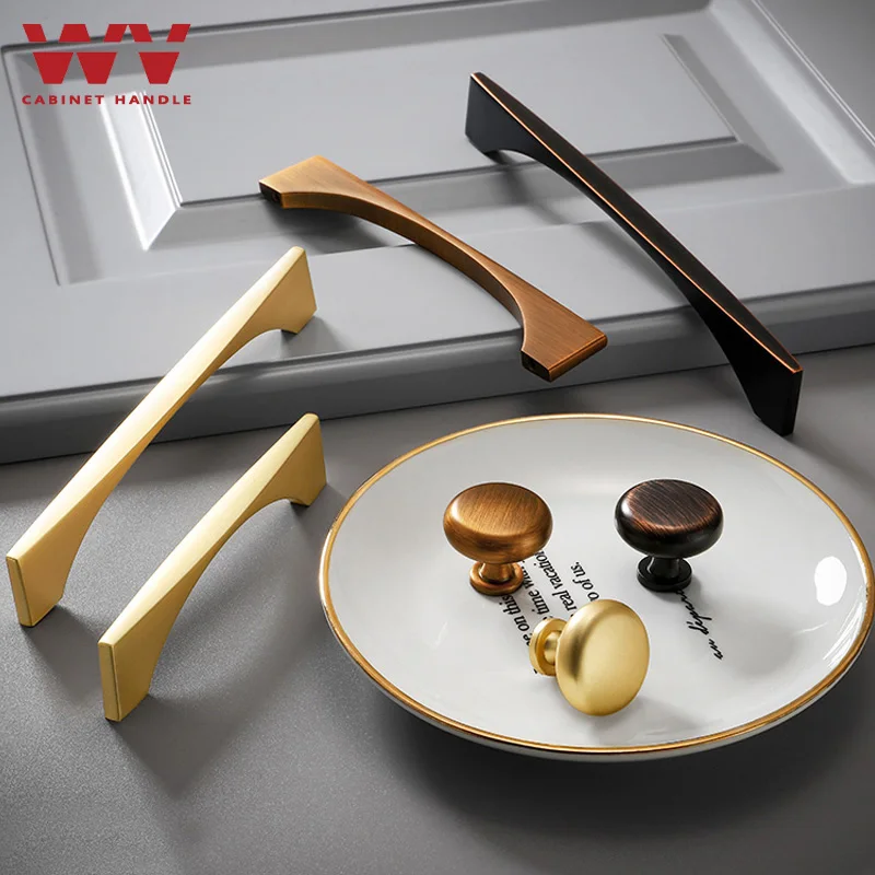 Ручки для кухонных шкафов WV 128 мм черные бронзовые из цинкового сплава дверей