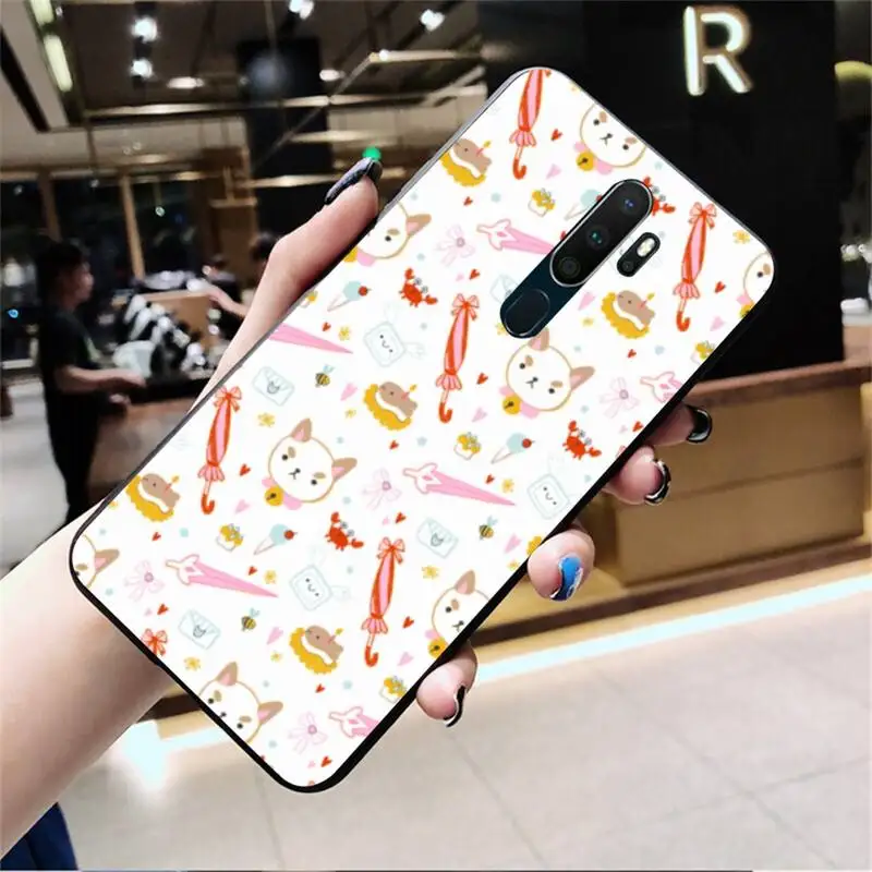 HPCHCJHM Пчела и Puppycat черный ТПУ мягкий резиновый чехол для телефона Oppo A5 A9 2020 Reno2 z