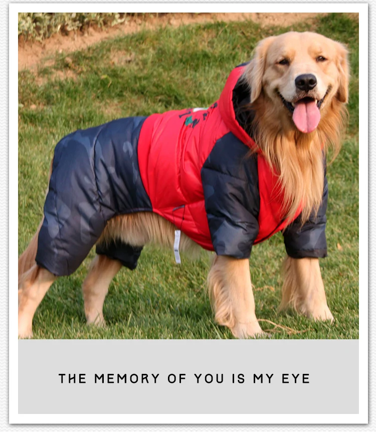 Зимнее теплое хлопковое ветрозащитное пальто для собаки куртка с капюшоном