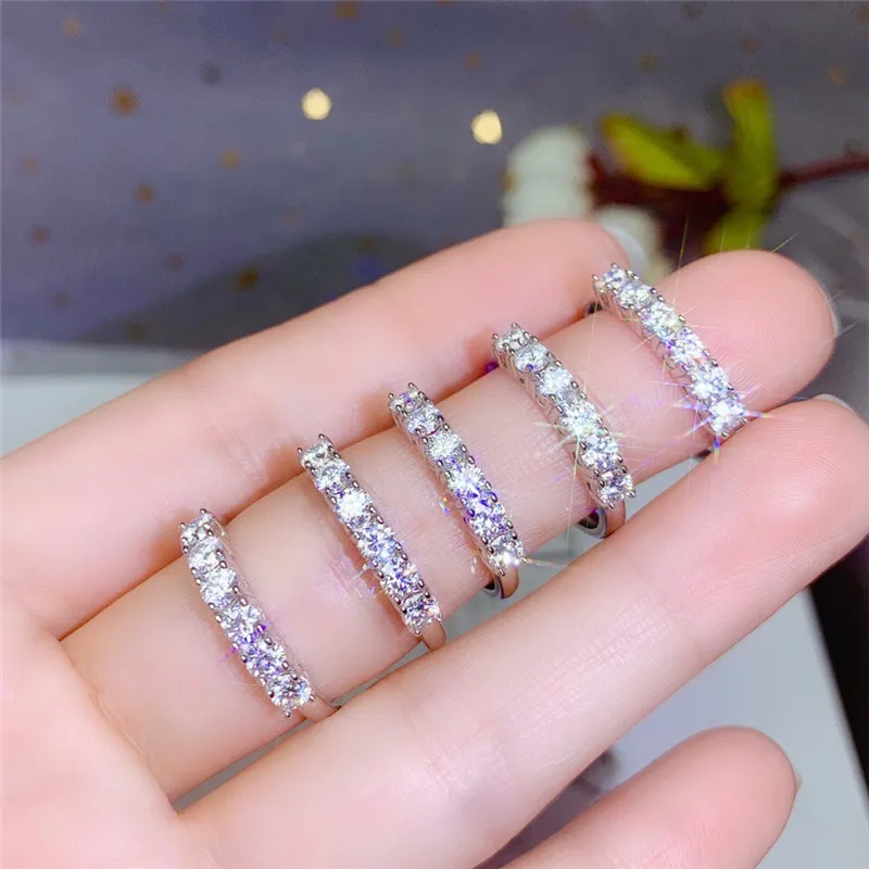 

Moissanite Ring For Female Engagement Gift 0.1ct 3mm vvs1 Lab Test Diamond Past Real 925 Soild Sterling Silver Free Ship