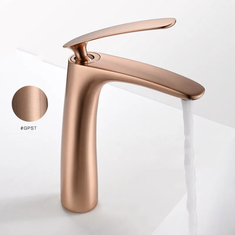 

Rose Gold Faucet Full Copper Hot and Cold Bathroom Faucet Under Rose Gold Mixer