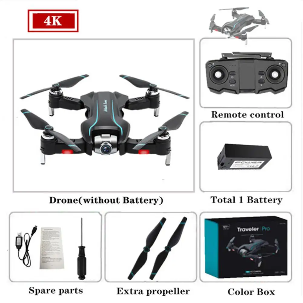 S17 Дрон 4k HD камера gps Дрон WiFi FPV 1080P без сигнала возврата RC вертолет полёт 15 минут Квадрокоптер Дрон с камерой