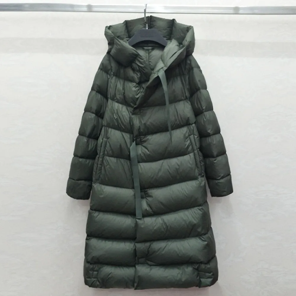 

2021 90% White Duck Down Parka Female Coats Winter Women's Down Jacket Hooded Thicken Warm Overcoat Loose Bread Feather Outwear