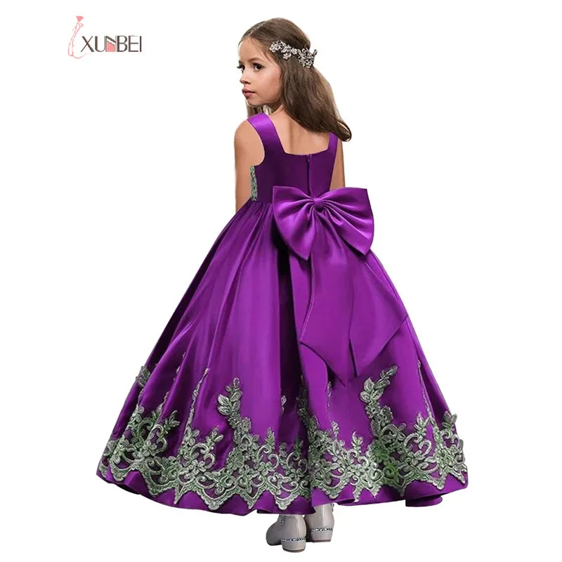 Xunbei Королевское синее платье с цветочным принтом для девочек детские вечерние