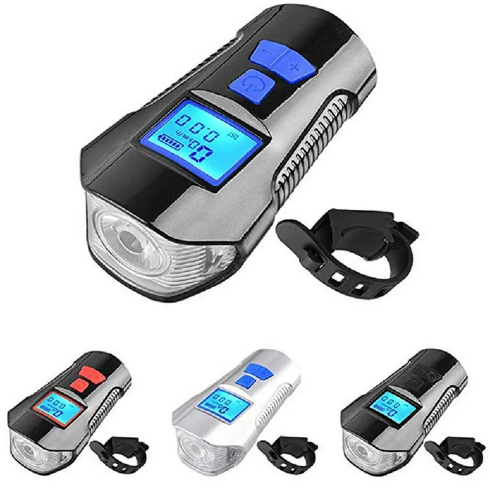 

Bright Led Bike Lights Rear And Front Light Kit USB Rechargeable Bike Odometer Battery Display With Backlight With Bike Bell