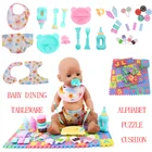 Детская столовая посуда Алфавит Подушка-головоломка подходит 18 дюймов, принятые в США и 43 см для ухода за ребенком для мам, гиперреалистичный Пупс, одежда, наше поколение, для девочек, подарок