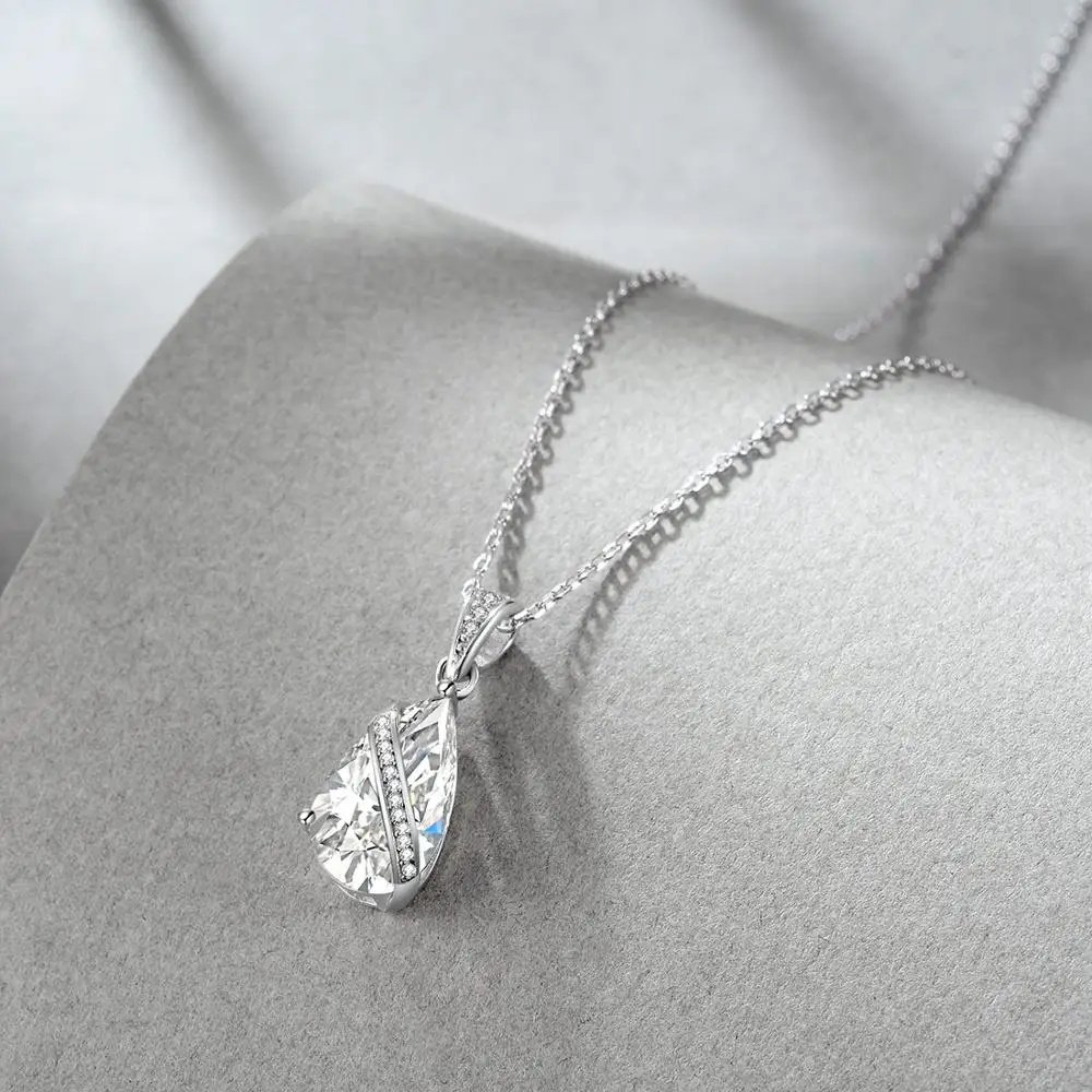 

E Jewelry 925 бриллиантовое ожерелье с подвеской, подвески, белый кубический циркон для женщин, элегантные вечерние цепочки, ожерелья 2019