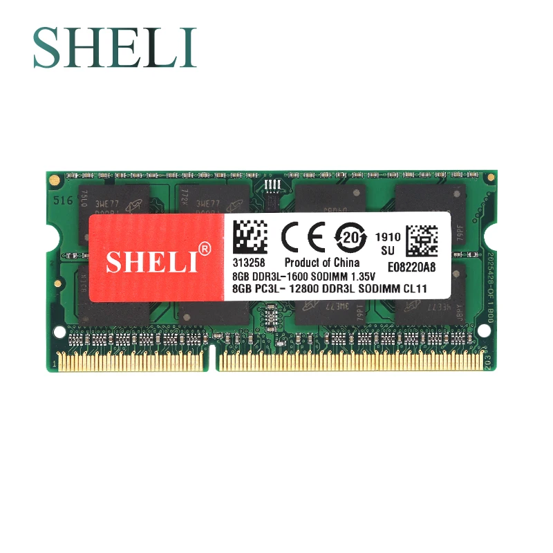 Новая память для ноутбуков SHELI 8 ГБ 2RX8 флуоресцентная Память DDR3L 1600 МГц 1 35 в