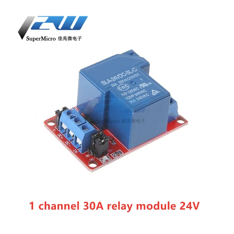 1-канальный релейный модуль высокой мощности 5 В 12 24 30 А постоянного тока с