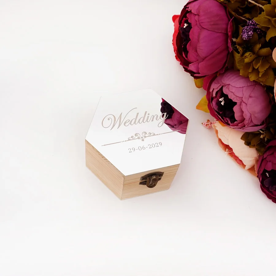 Коробка в романтическом свадебном стиле шестиугольной формы держатель для