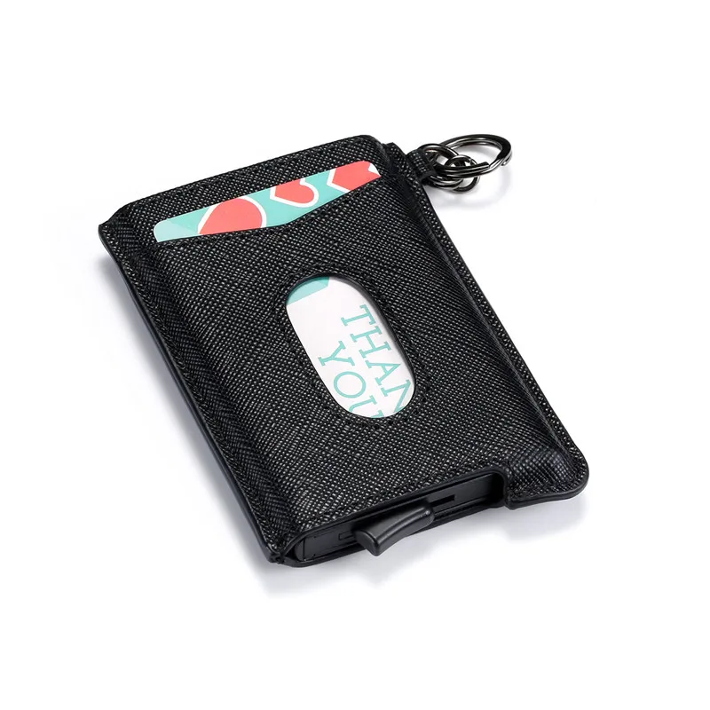 Bisi Goro RFID Блокировка кредитный держатель для карт Anit-theft кошелек карта для мужчин и женщин автоматический всплывающий Чехол для карт кожаный держатель для ID