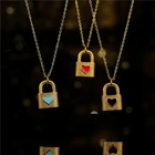 Модное ожерелье золотого цвета с медным замком для женщин и девушек, красноесинееЧерное, 3 цвета, s сердце, искусственное ювелирное изделие, подарок на день рождения