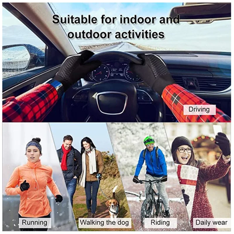 Winter Outdoor Sports Running Glove Warm Touch Screen Gym Fitness Full Finger Gloves For Men Women Knitted Magic Gloves