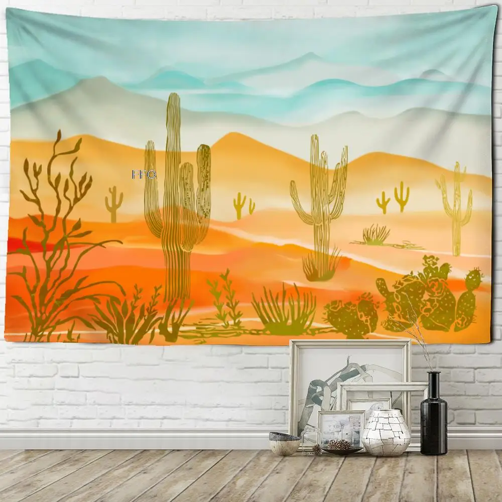 

Watercolor Painting Oil Painting Tapestry Wall Hanging Cactus Mountain River Wall Decor Flower Home Decoration Yoga Pillow Quilt