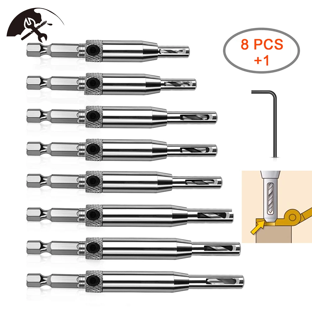 8 шт./компл. сверла для петель 1/4 &quotхвостовик Самоцентрирующийся окон дверей