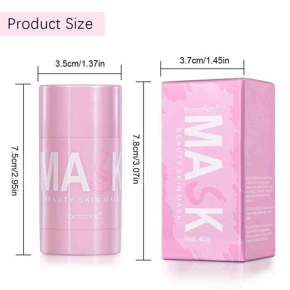 Розовая глина маска для лица палка глубокой очистки пор увлажнение с осветляющим