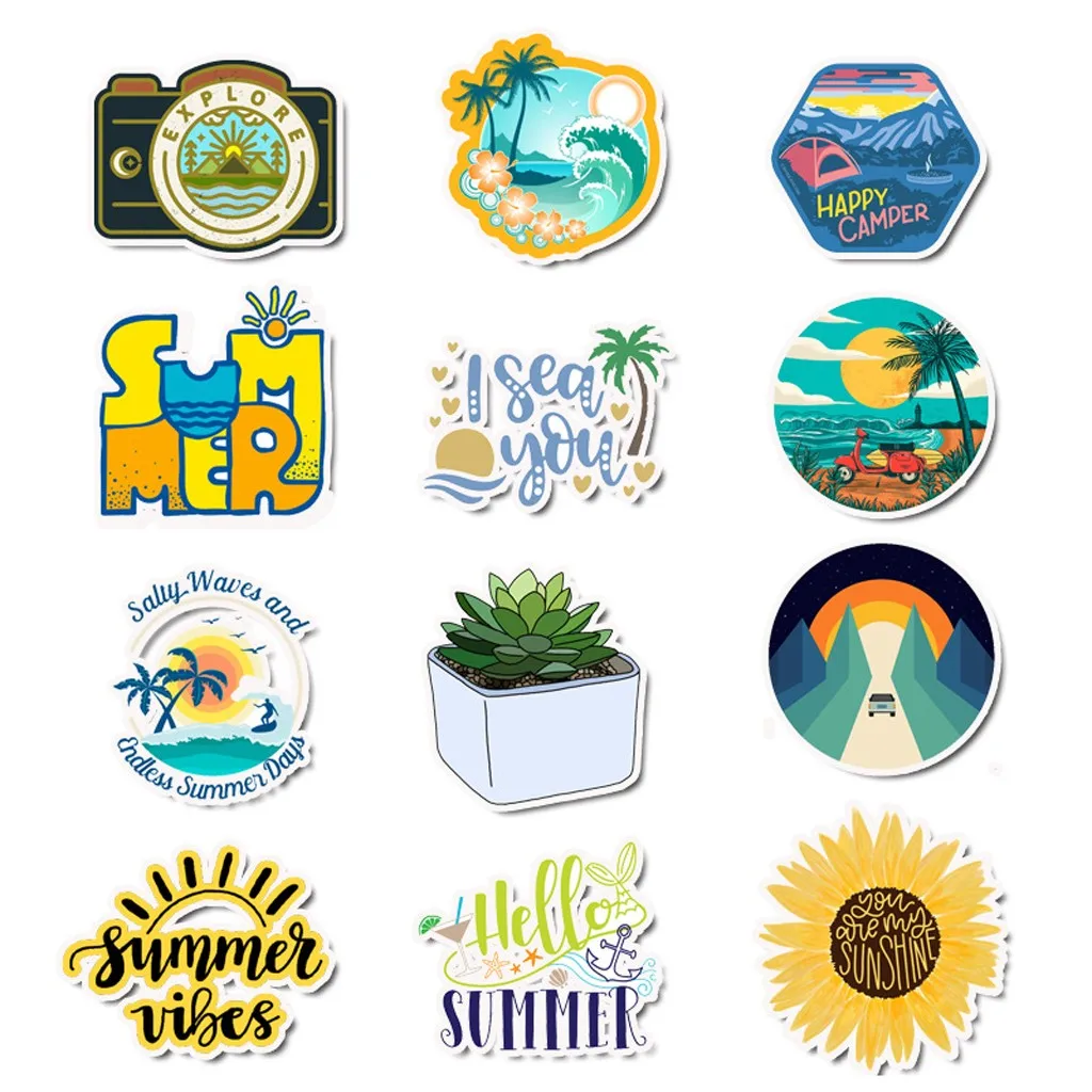 50 шт. водонепроницаемые художественные наклейки граффити для велосипеда