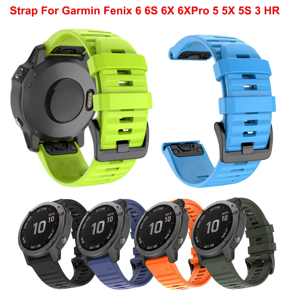 

Ремешок силиконовый для Garmin Fenix 6X 6 Pro 5X 5 Plus 3HR 935 945, 20 22 26 мм