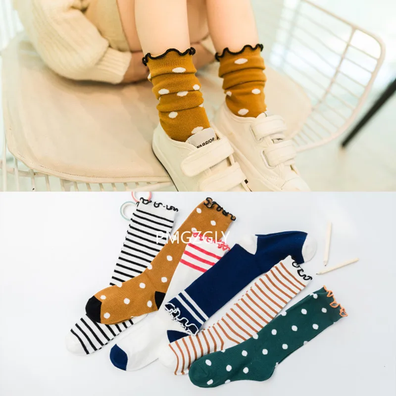 Детские чулки серьги весенние и летние модные детские носки со складками