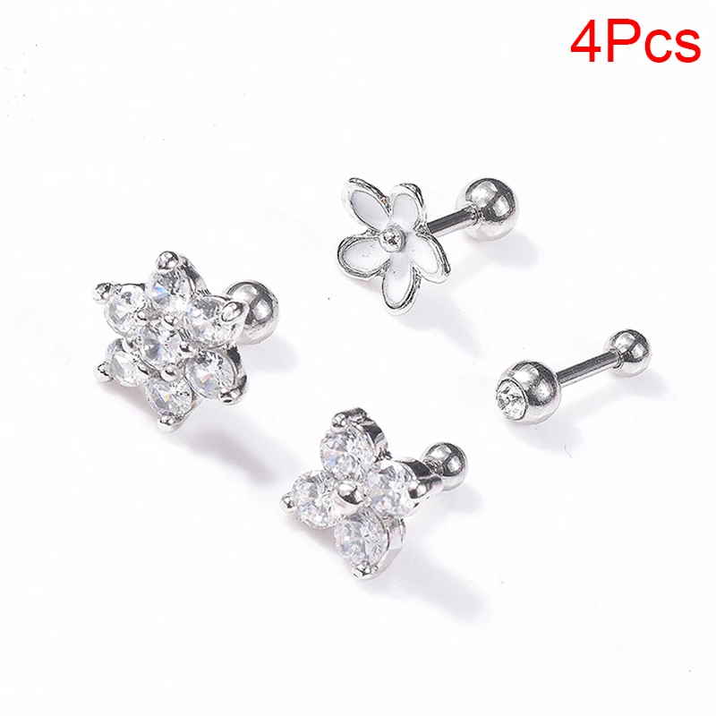 1 шт. цветное кольцо для губ стальное ушей пирсинг хрящей Oreja серьги цветок