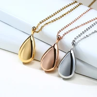 high quality gold color tear drop cremation urns pendant necklaces ashes casket for pet human cremation jewelry
