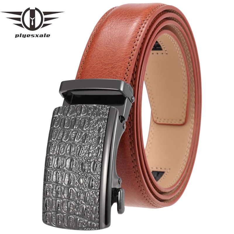 

Hot Selling Black Red Brown Men Belt Fashion Alloy Automatic Buckle Leather Belt Business Casual Mens Belts Luxury Brand G363
