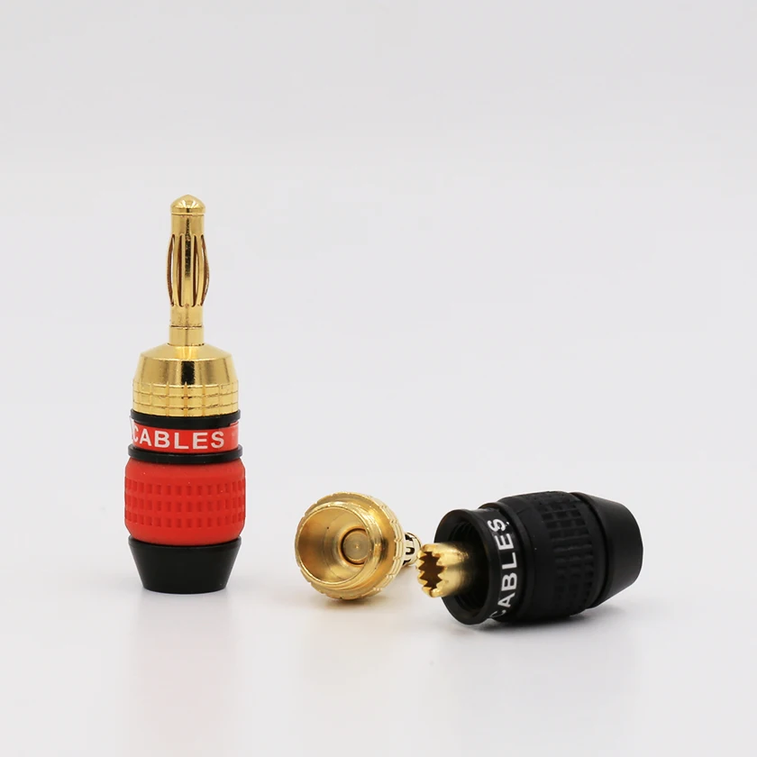 8PCS Deadbolt Banana Plugs Gold Plated Speaker Wire Connector Plug