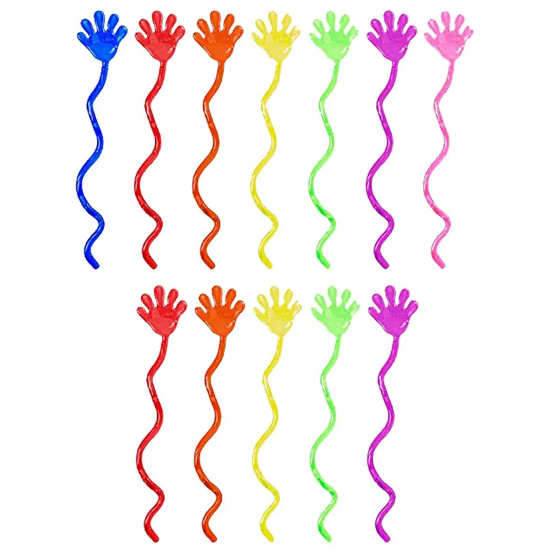 

12 Pcs Kids Funny Sticky Hands toy Palm Elastic Sticky Squishy Slap Palm Toy kids Novelty Gift Party Favors supplies #30N27