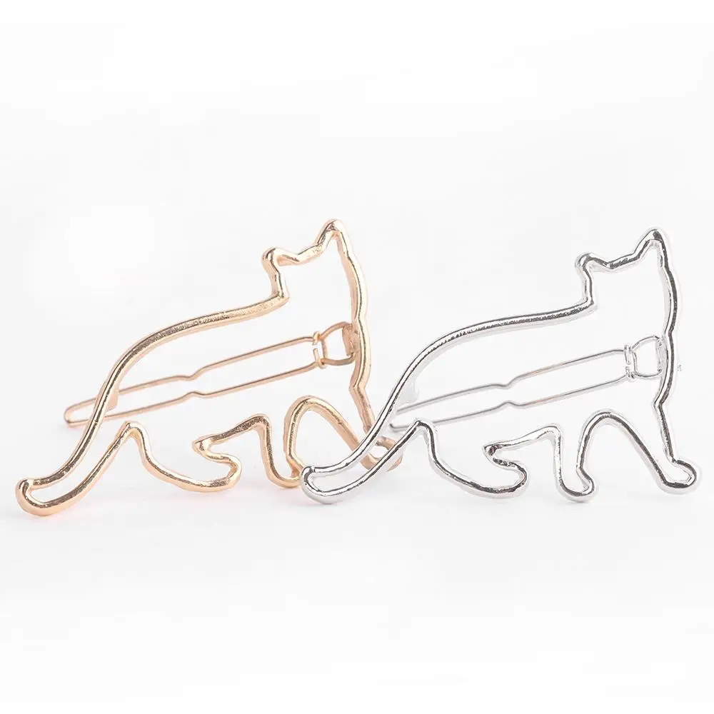 

1pcs Lovely Hair Clip Silver Gold Cat Shape Hair Clip Clamp Fashion Jewelry Gifts Accessories Headpiece Clip Hair