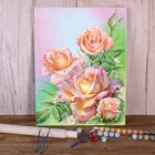 Цветы ваза розы DIY Краска по номерам полный комплект масляная краска s 40*50 Краска на холсте настенные картины для оптовой продажи