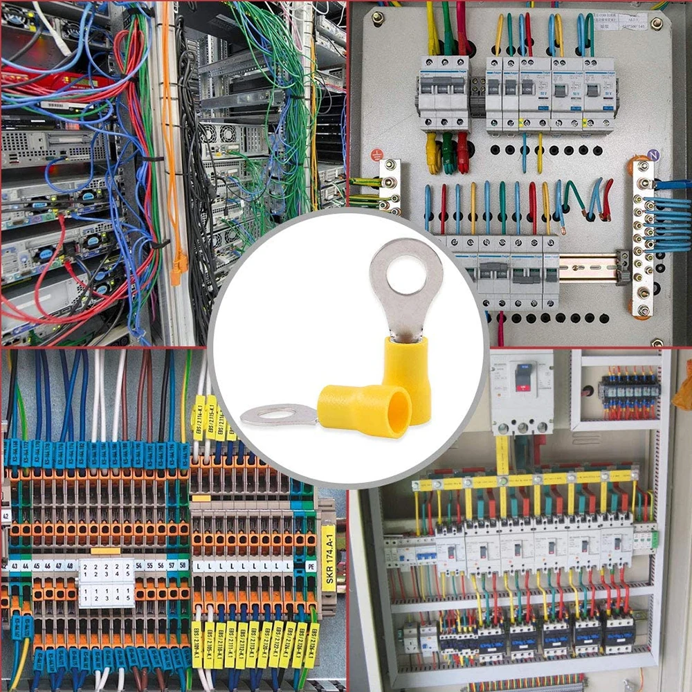 

102PCS 10Kinds RV Ring Terminal Electrical Crimp Connector Kit Set With Box Copper Wire Insulated Cord Pin End Butt