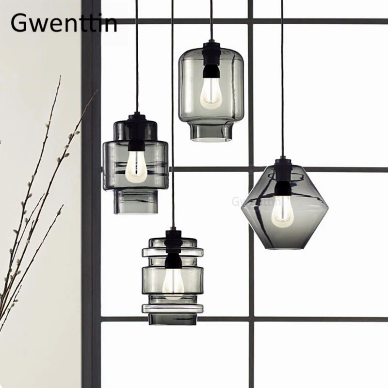 

Modern Stained Glass Pendant Lights for Home Dining Room Kitchen Light Fixtures Loft Decor Industrial Led Hanging Lamp Luminaire
