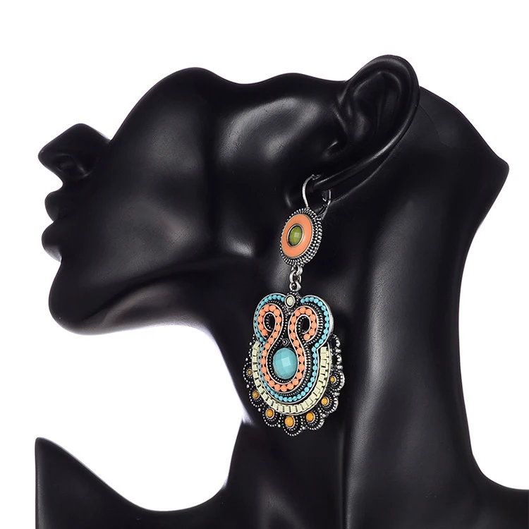 Новые Модные Этнические серьги в стиле ретро женские большие Подвесные ручной